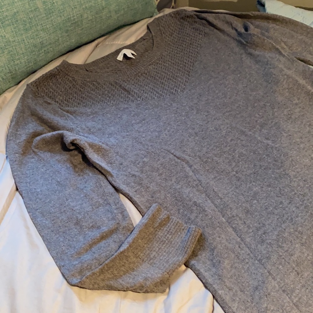 New York & Company long knit hi lo sweater grey medium